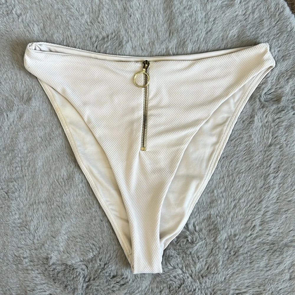 Lovers & Friends Chelsey Zip Front High Waisted Bikini Bottom - Picture 4 of 6